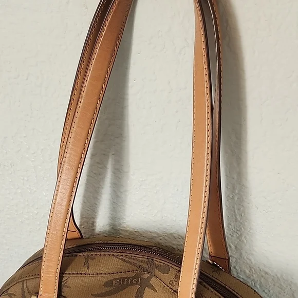 LeTour Eiffel Vintage Elegant Tan and Brown Shoulder Bag - Picture 12 of 16